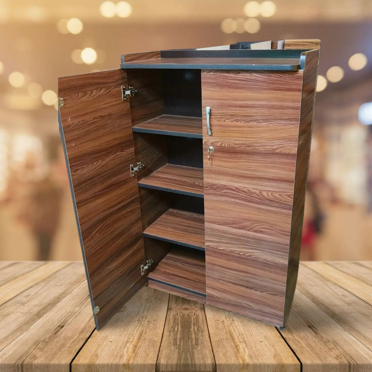 2-Door Wardrobe with 4 Shelves
