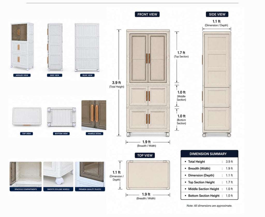 5-Tier Rolling Storage Cabinet