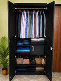 Kanfedens 2-door almirah with locker 72x30x16 black