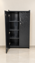 2-Door Wardrobe with 4 Shelves & Raised Feet
