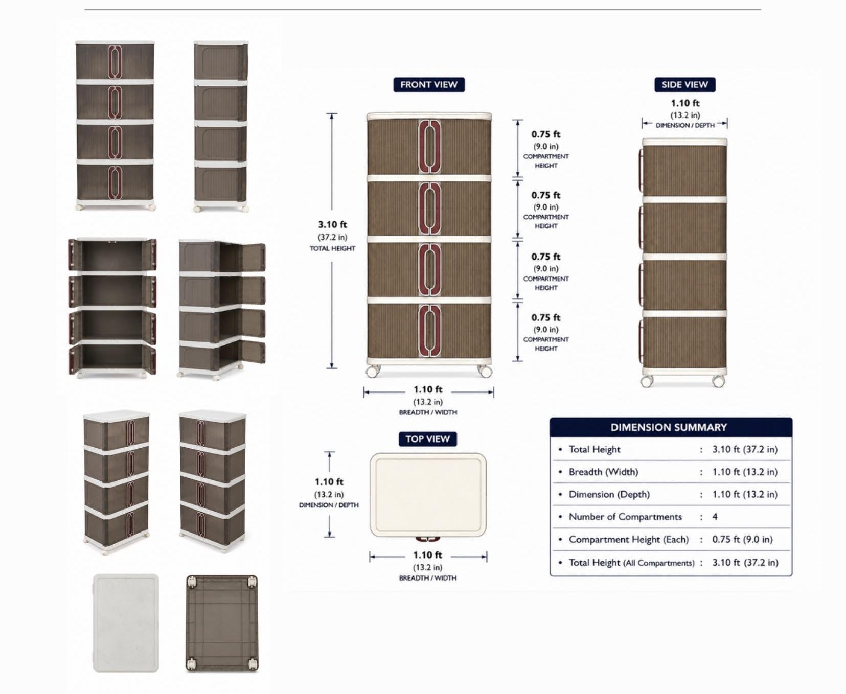 Elegant Home 4-Tier Storage Organizer