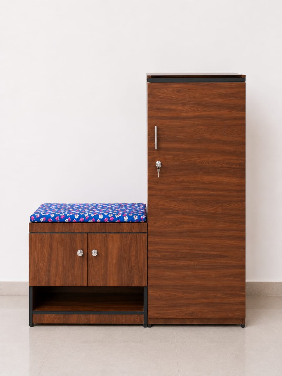 Kanfedens Wardrobe & Shoe Rack Combo | 48x16x12 + 20x24x12 Inch | Particle Board