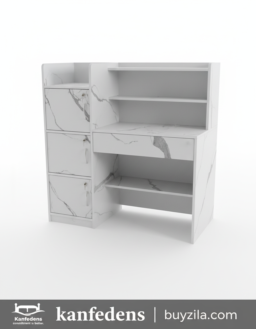 Office and Study Table 4ft x 4ft with 3 Lockers