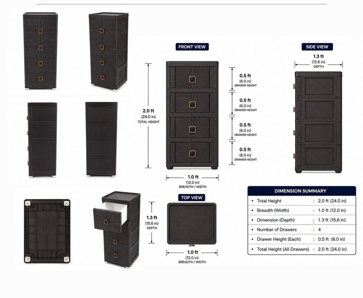 Royal 4-Tier Storage Drawer Unit